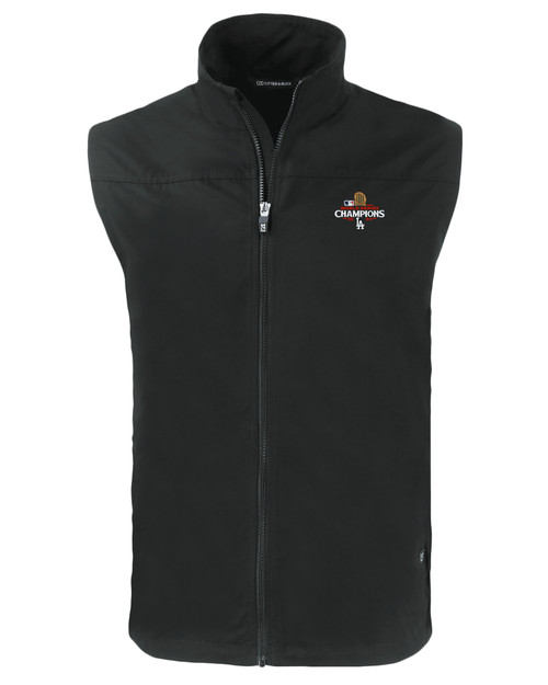 Los Angeles Dodgers 2024 World Series Champions Cutter & Buck Charter Eco Recycled Mens Full-Zip Vest