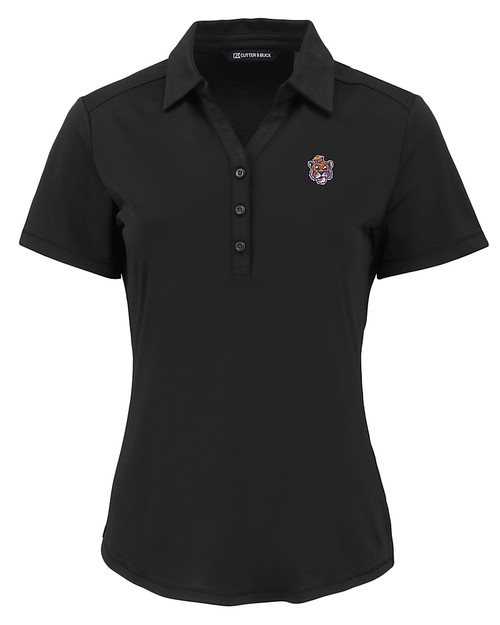 LSU Tigers College Vault Cutter & Buck Forge Eco Stretch Recycled Womens Short Sleeve Polo