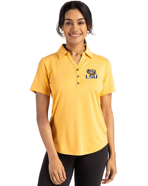 LSU Tigers Cutter & Buck Forge Eco Stretch Recycled Womens Short Sleeve Polo