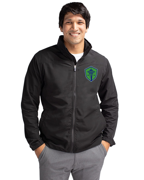 Seattle Sounders FC Cutter & Buck Charter Eco Knit Recycled Big & Tall Full-Zip Jacket