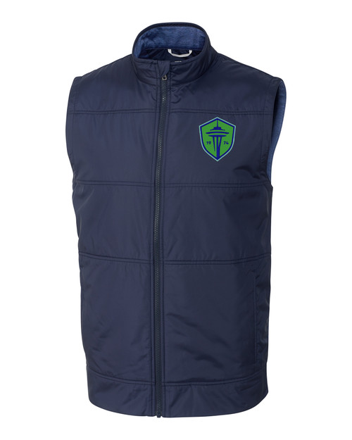 Seattle Sounders FC Cutter & Buck Stealth Hybrid Quilted Mens Windbreaker Vest