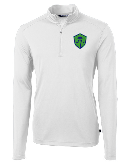 Seattle Sounders FC Cutter & Buck Virtue Eco Pique Recycled Quarter Zip Mens Pullover