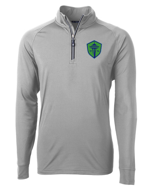 Seattle Sounders FC Cutter & Buck Adapt Eco Knit Stretch Recycled Mens Quarter Zip Pullover