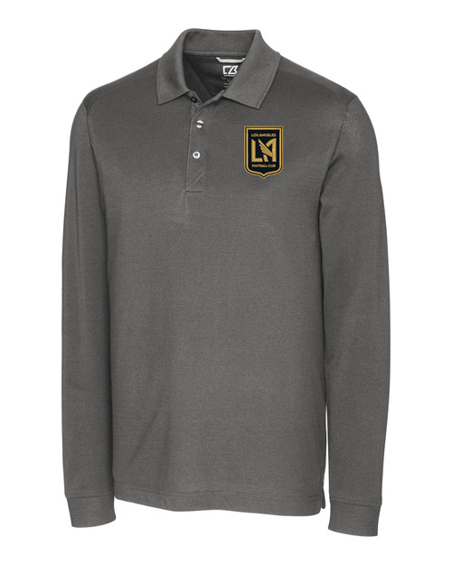 LAFC Cutter & Buck Advantage Eco Tri-Blend Pique Mens Long Sleeve Polo