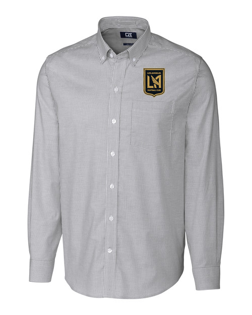 LAFC Cutter & Buck Stretch Oxford Stripe Mens Long Sleeve Dress Shirt
