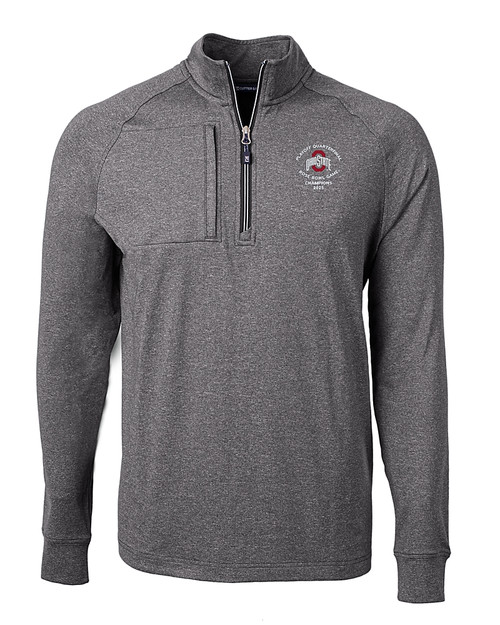 Ohio State Buckeyes College Football Playoff 2025 Rose Bowl Champions Cutter & Buck Adapt Eco Knit Heather Mens Quarter Zip Pullover