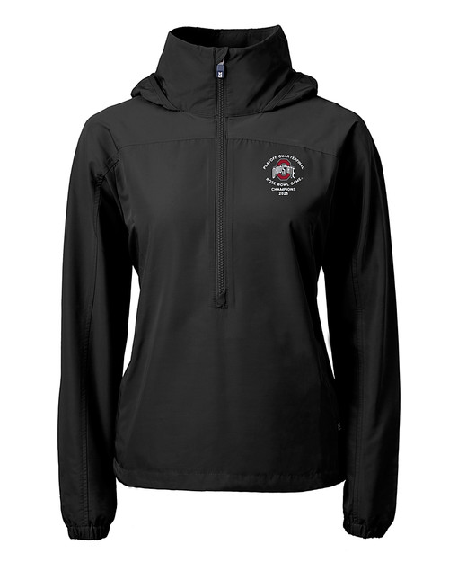 Ohio State Buckeyes College Football Playoff 2025 Rose Bowl Champions Cutter & Buck Charter Eco Recycled Womens Anorak Jacket