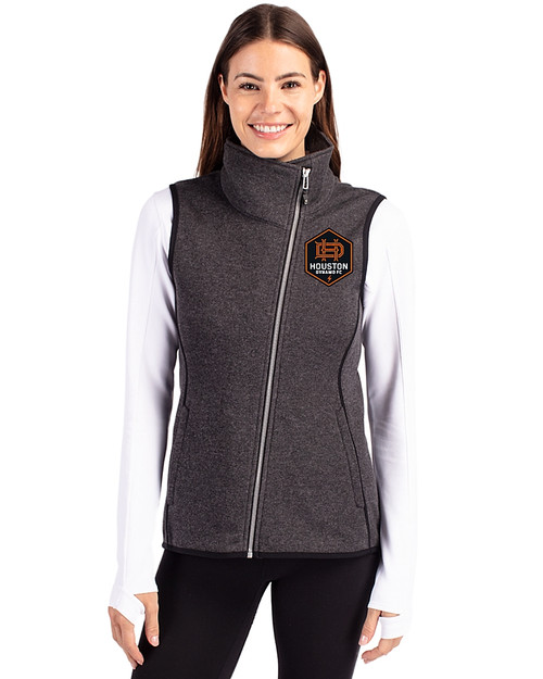 Houston Dynamo FC Cutter & Buck Mainsail Sweater Knit Womens Asymmetrical Vest