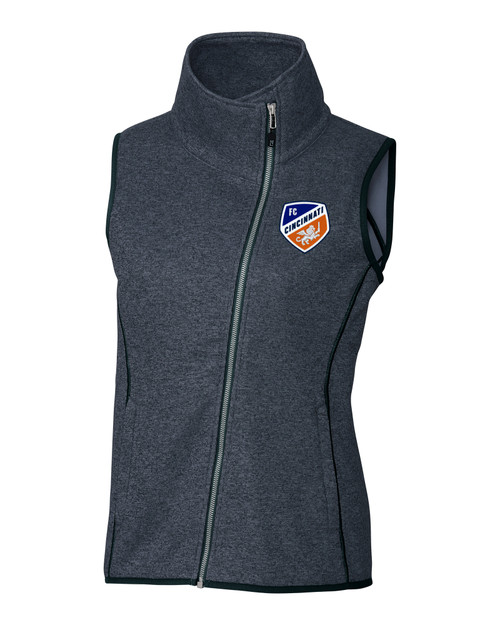 FC Cincinnati Cutter & Buck Mainsail Sweater Knit Womens Asymmetrical Vest