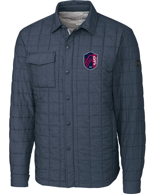 St. Louis City SC Cutter & Buck Rainier PrimaLoft® Mens Big and Tall Eco Insulated Quilted Shirt Jacket