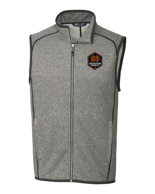 Houston Dynamo FC Cutter & Buck Mainsail Sweater-Knit Mens Big and Tall Full Zip Vest