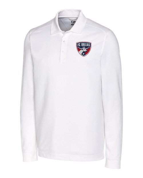 FC Dallas Cutter & Buck Advantage Eco Tri-Blend Pique Mens Long Sleeve Polo