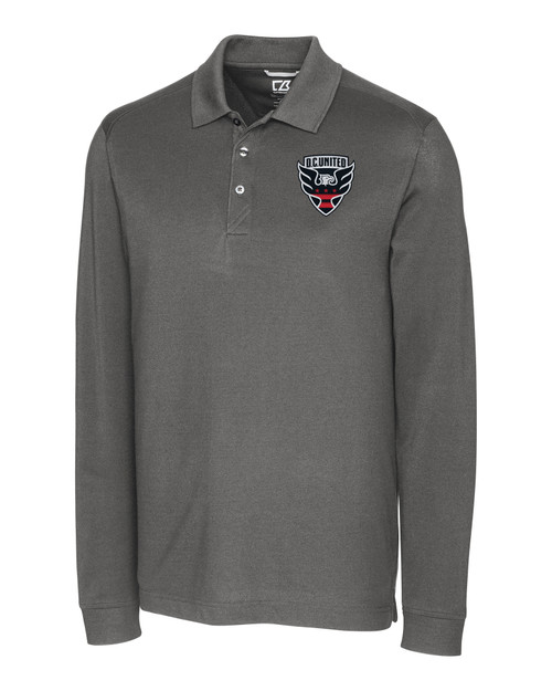 D.C. United Cutter & Buck Advantage Eco Tri-Blend Pique Mens Long Sleeve Polo