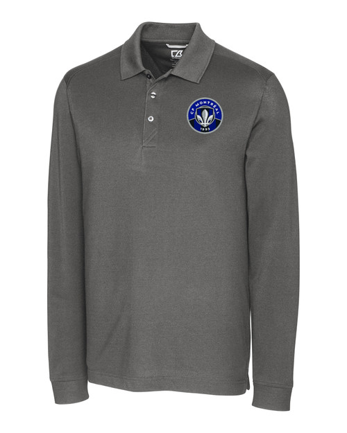 CF Montréal Cutter & Buck Advantage Eco Tri-Blend Pique Mens Long Sleeve Polo