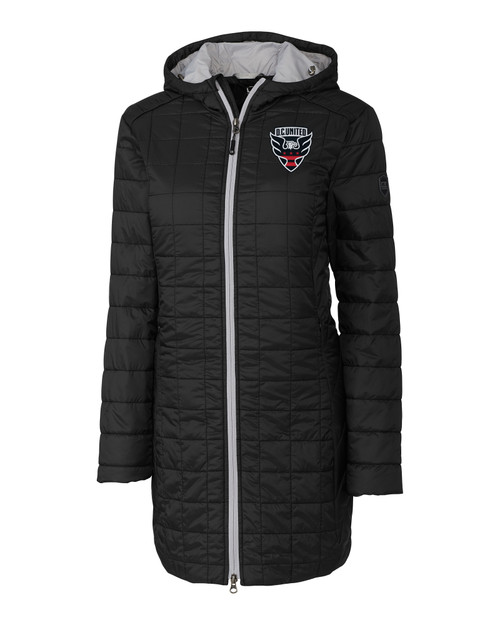 D.C. United Cutter & Buck Rainier PrimaLoft®  Womens Eco Insulated Hooded Long Coat