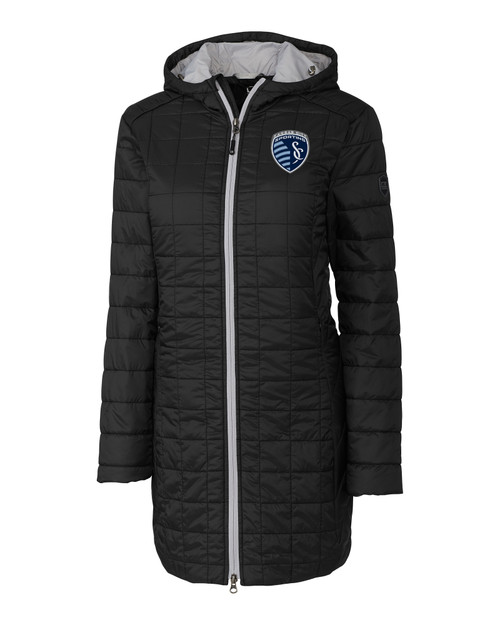 Sporting Kansas City Cutter & Buck Rainier PrimaLoft®  Womens Eco Insulated Hooded Long Coat
