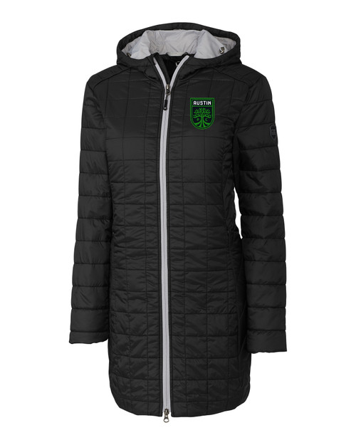 Austin FC - Cutter & Buck Rainier PrimaLoft®  Womens Eco Insulated Hooded Long Coat