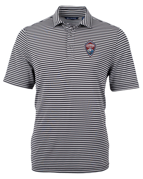 Colorado Rapids Cutter & Buck Virtue Eco Pique Stripe Recycled Mens Polo