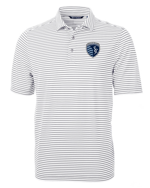 Sporting Kansas City Cutter & Buck Virtue Eco Pique Stripe Recycled Mens Polo