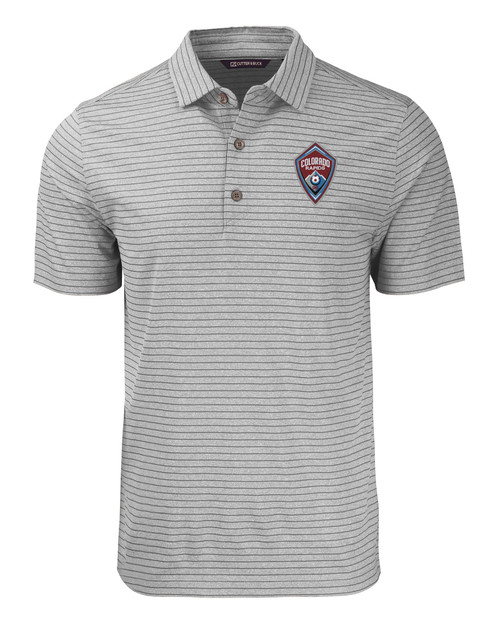 Colorado Rapids Cutter & Buck Forge Eco Heather Stripe Stretch Recycled Mens Polo