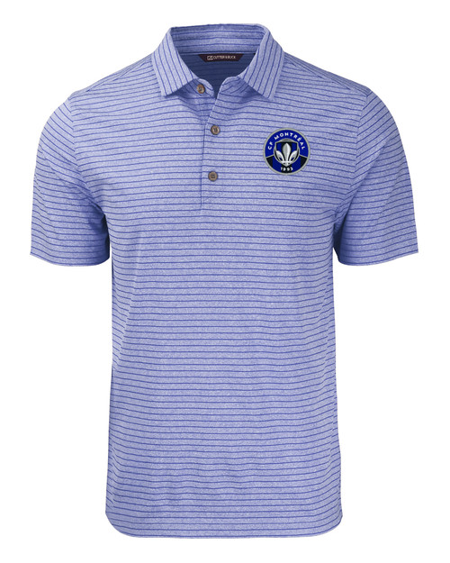 CF Montréal Cutter & Buck Forge Eco Heather Stripe Stretch Recycled Mens Polo