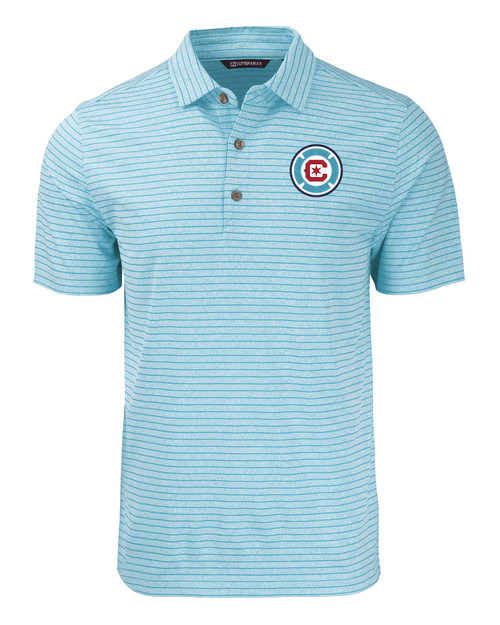 Chicago Fire FC Cutter & Buck Forge Eco Heather Stripe Stretch Recycled Mens Polo