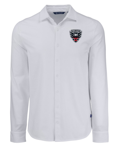 D.C. United Cutter & Buck Advantage Tri-Blend Eco Soft Pique Long Sleeve Knitted Mens Button Up