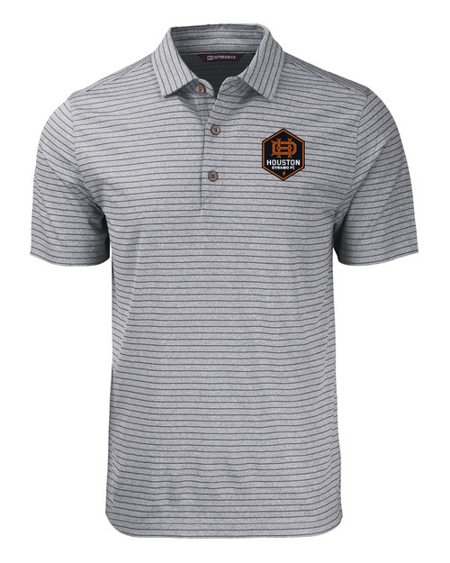 Houston Dynamo FC Cutter & Buck Forge Eco Heather Stripe Stretch Recycled Mens Big & Tall Polo