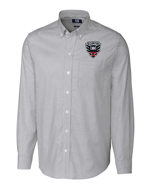 D.C. United Cutter & Buck Stretch Oxford Stripe Mens Big and Tall Long Sleeve Dress Shirt