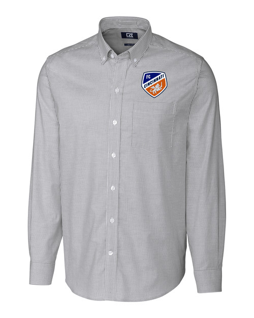 FC Cincinnati Cutter & Buck Stretch Oxford Stripe Mens Big and Tall Long Sleeve Dress Shirt