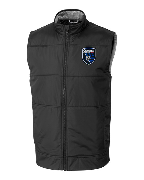 San Jose Earthquakes Cutter & Buck Stealth Hybrid Quilted Mens Big and Tall Windbreaker Vest