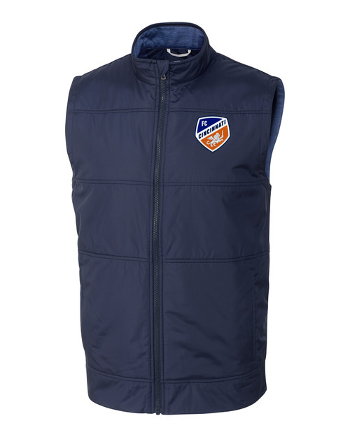 FC Cincinnati Cutter & Buck Stealth Hybrid Quilted Mens Big and Tall Windbreaker Vest