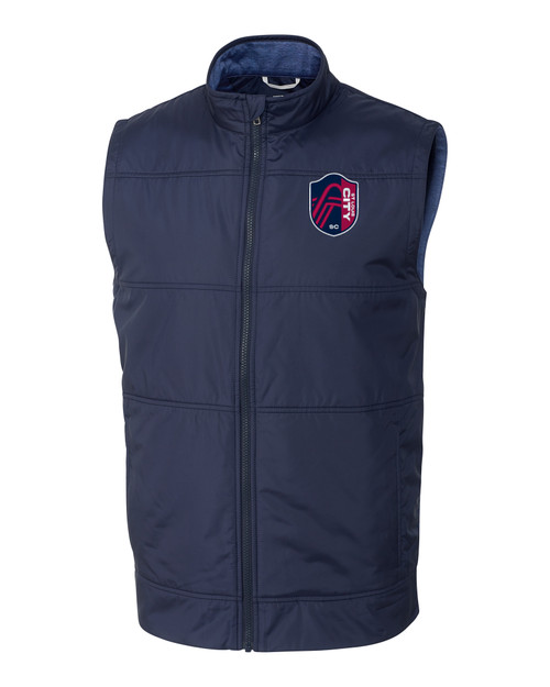 St. Louis City SC Cutter & Buck Stealth Hybrid Quilted Mens Big and Tall Windbreaker Vest