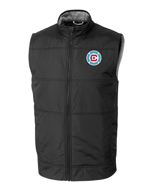 Chicago Fire FC Cutter & Buck Stealth Hybrid Quilted Mens Big and Tall Windbreaker Vest