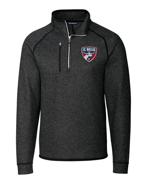 FC Dallas Cutter & Buck Mainsail Sweater-Knit Mens Big and Tall Half Zip Pullover Jacket