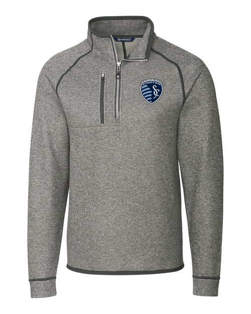 Sporting Kansas City Cutter & Buck Mainsail Sweater-Knit Mens Big and Tall Half Zip Pullover Jacket