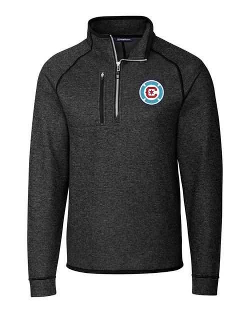 Chicago Fire FC Cutter & Buck Mainsail Sweater-Knit Mens Big and Tall Half Zip Pullover Jacket