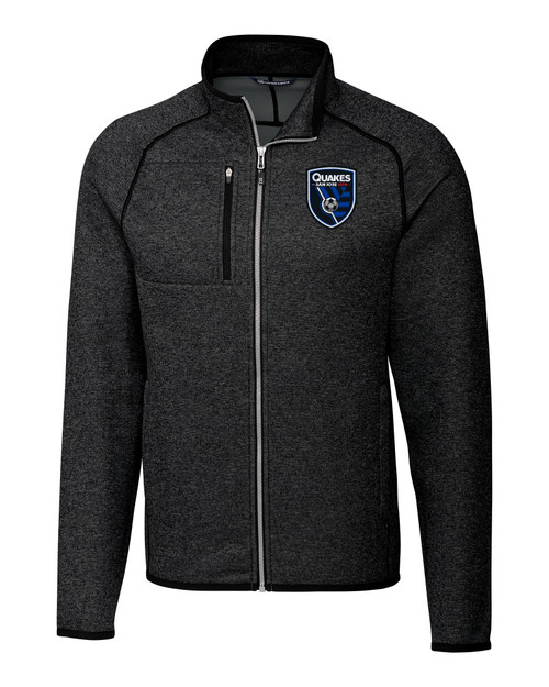 San Jose Earthquakes Cutter & Buck Mainsail Sweater-Knit Mens Big and Tall Full Zip Jacket