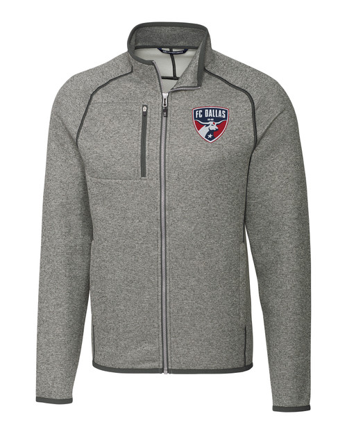 FC Dallas Cutter & Buck Mainsail Sweater-Knit Mens Big and Tall Full Zip Jacket