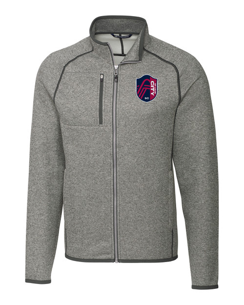 St. Louis City SC Cutter & Buck Mainsail Sweater-Knit Mens Big and Tall Full Zip Jacket