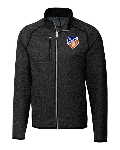 FC Cincinnati Cutter & Buck Mainsail Sweater-Knit Mens Big and Tall Full Zip Jacket