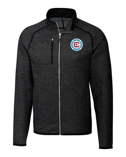 Chicago Fire FC Cutter & Buck Mainsail Sweater-Knit Mens Big and Tall Full Zip Jacket
