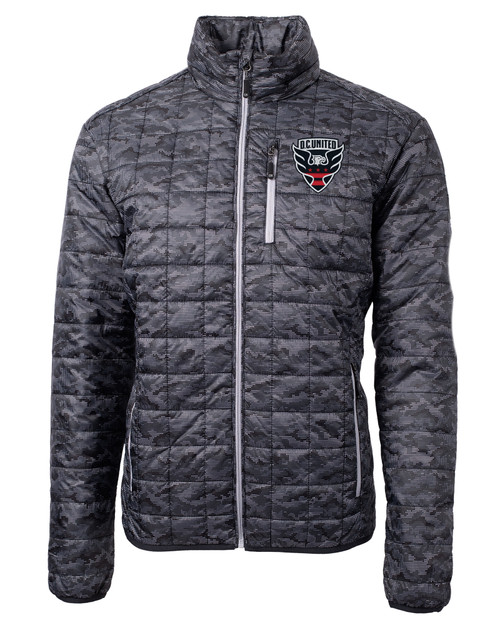 D.C. United Cutter & Buck Rainier PrimaLoft® Mens Eco Insulated Full Zip Printed Puffer Jacket