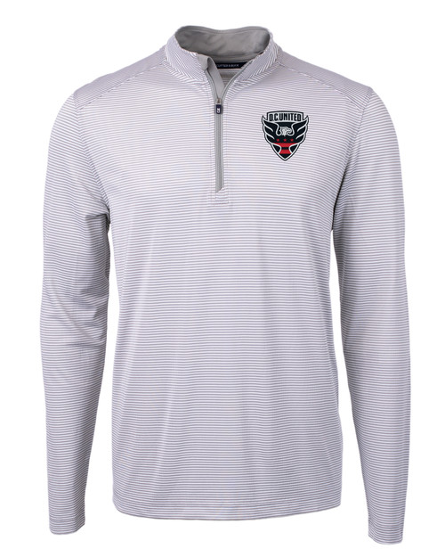D.C. United Cutter & Buck Virtue Eco Pique Micro Stripe Recycled Mens Quarter Zip