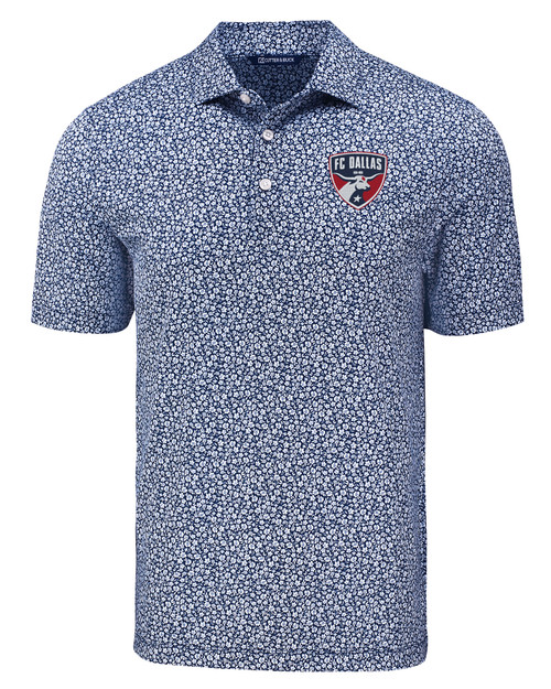 FC Dallas Cutter & Buck Pike Eco Flora Print Recycled Mens Big & Tall Polo