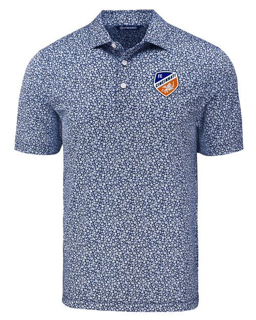 FC Cincinnati Cutter & Buck Pike Eco Flora Print Recycled Mens Big & Tall Polo