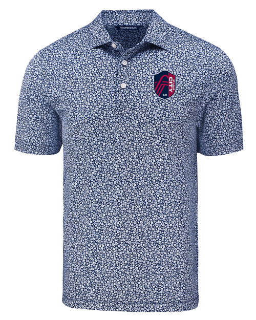 St. Louis City SC Cutter & Buck Pike Eco Flora Print Recycled Mens Big & Tall Polo