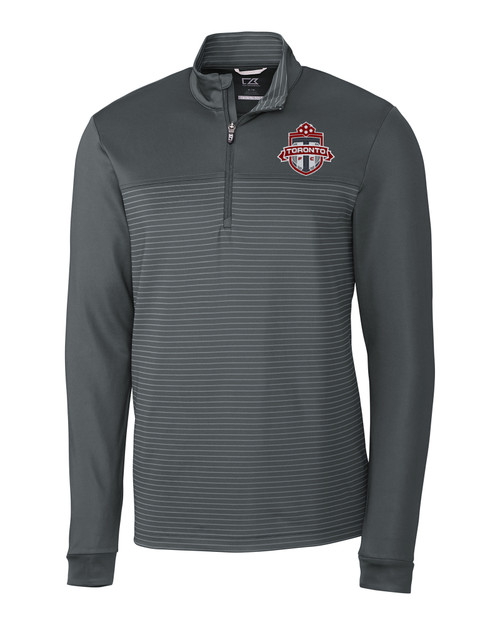 Toronto FC Cutter & Buck Traverse Stretch Eco Stripe Quarter Zip Mens Pullover
