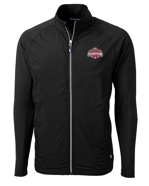 Ohio State Buckeyes 2024 CFP National Champions Cutter & Buck Adapt Eco Knit Hybrid Recycled Mens Big & Tall Full Zip Jacket