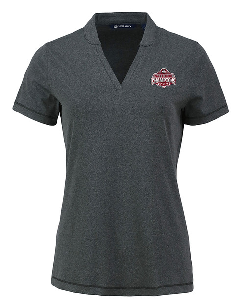 Ohio State Buckeyes 2024 CFP National Champions Cutter & Buck Forge Eco Heathered Stretch Womens Blade Top
